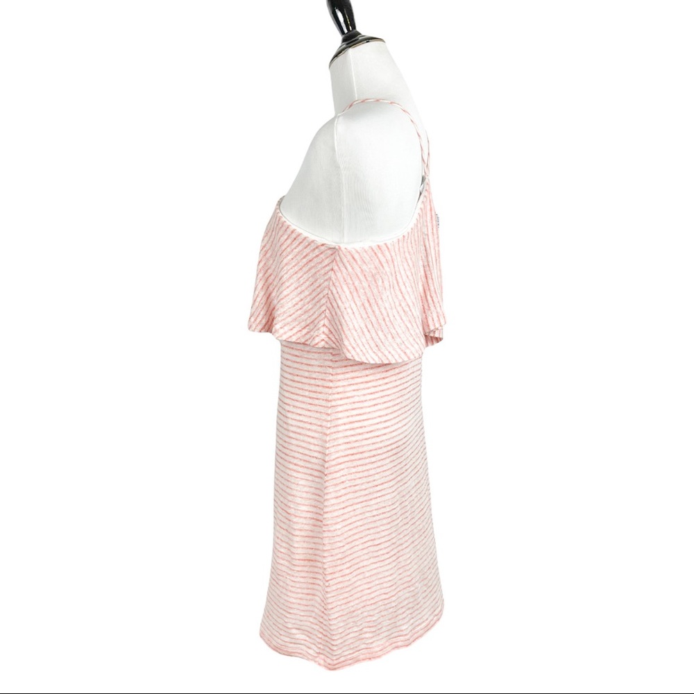 New Splendid Mini Stripe Halter Popover Dress Linen Blend Size Small - Picture 5 of 11